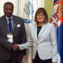 12 October 2019 National Assembly Speaker Maja Gojkovic and the Parliament Speaker of Guyana Barton Scotland